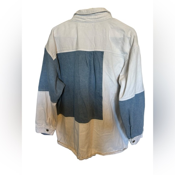 Miss Me Long Sleeve Colorblock Patched
Denim Button Up Shacket Size Large - Picture 2 of 9